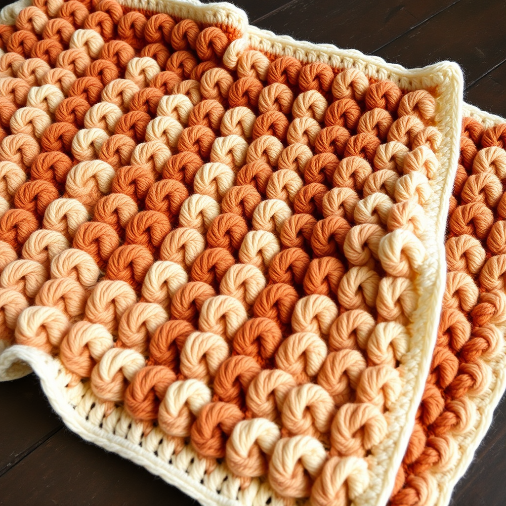 Dune Drift Zigzag Puff Stitch Throw Free Crochet Pattern