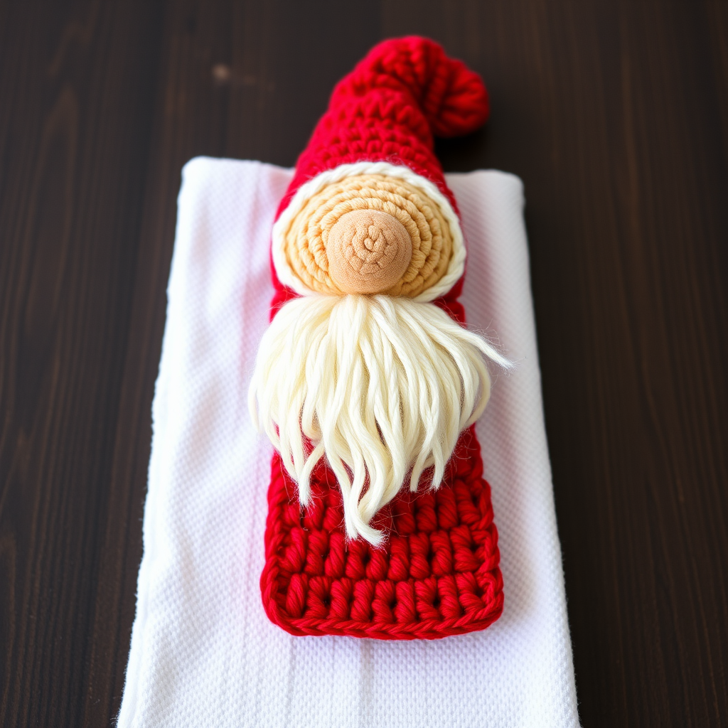 Jolly Gnome Kitchen Towel Free Pattern