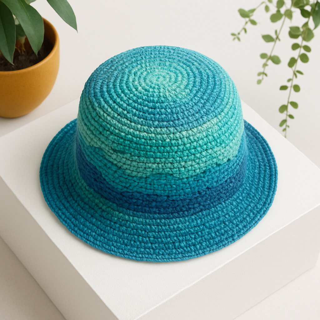 Oceanic Waves Crochet Bucket Hat Free Pattern