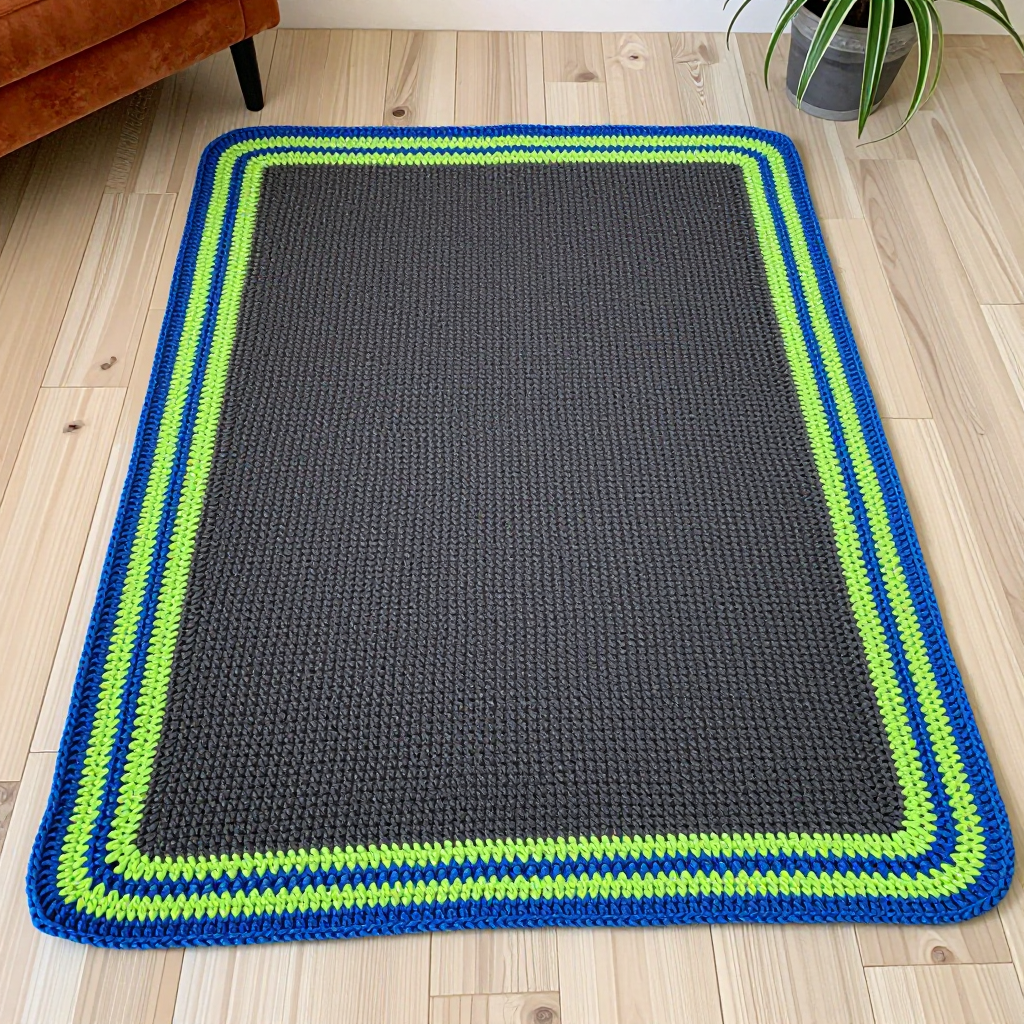 Laddered Rung Blanket Border Free Pattern: Neon Grunge Crochet Throw