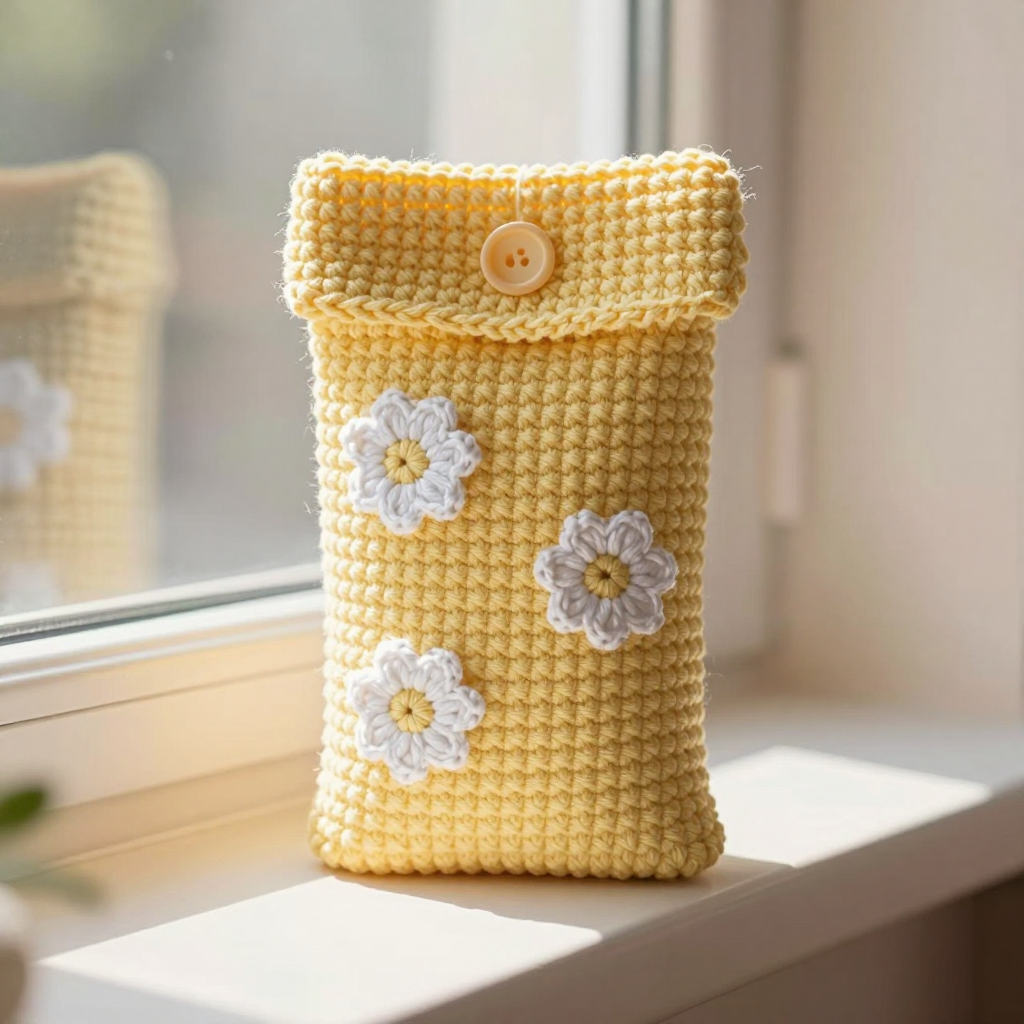 Daisy Dot Soap Bag Free Crochet Pattern