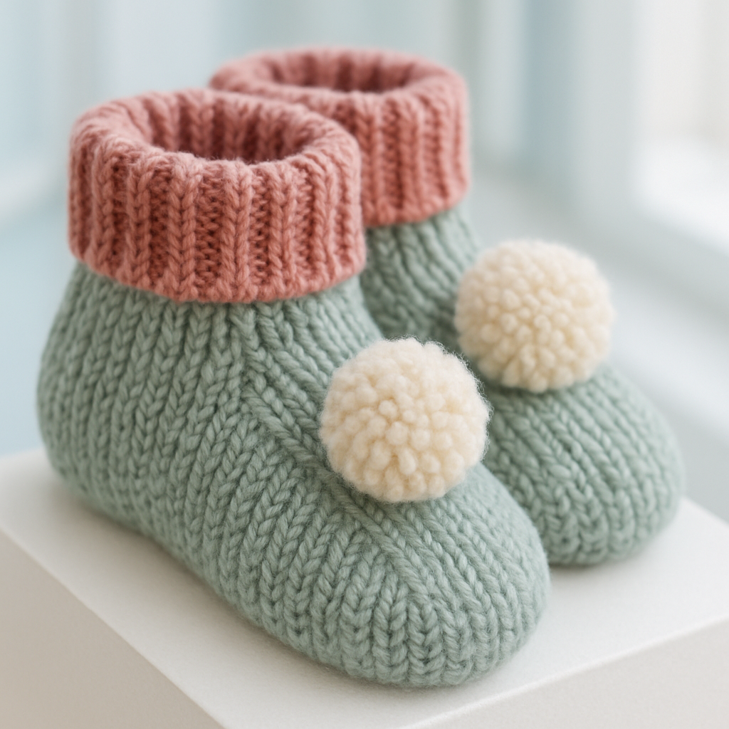 Chunky Vintage Retro Slippers - Free Pattern