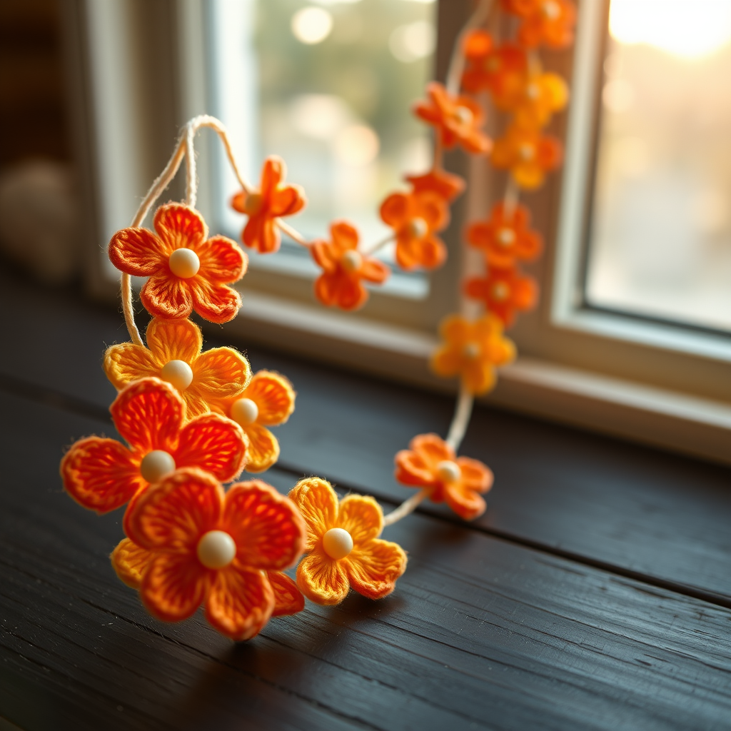 Lumière Bloom Garland Free Pattern – Crochet a Glowing Garden of Light