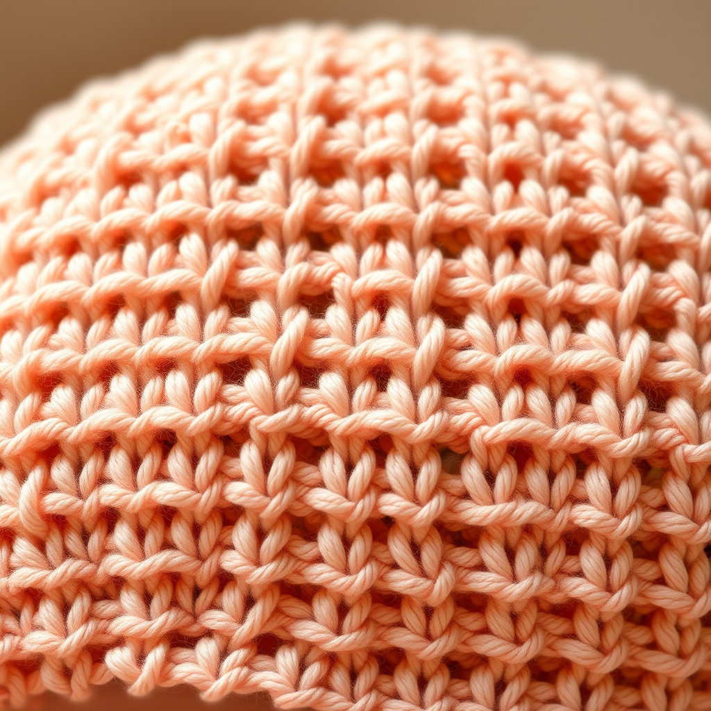 Cozy Peach Half Double Crochet Beanie