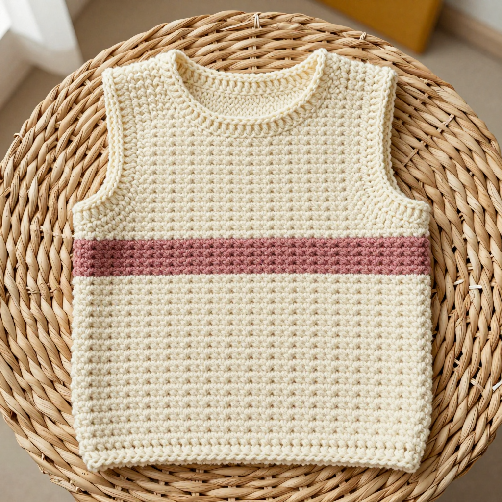 Little Louvre Crochet Baby Vest Free Pattern