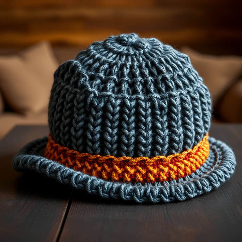 The Ember Glow Fireman Hat: A Free Knitting Pattern for a Textured, Cozy, and Modern Home Decor Piece