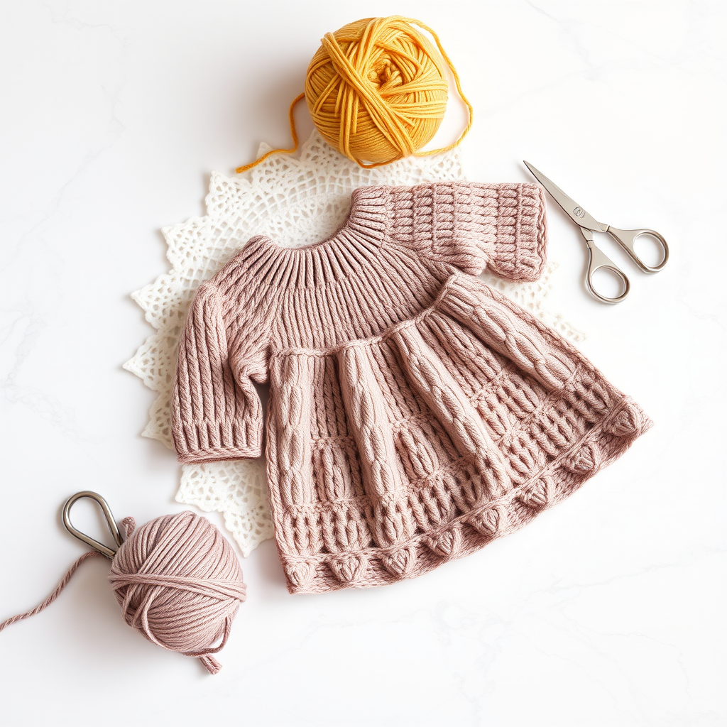 Knitting Charming Baby Dress Free Pattern