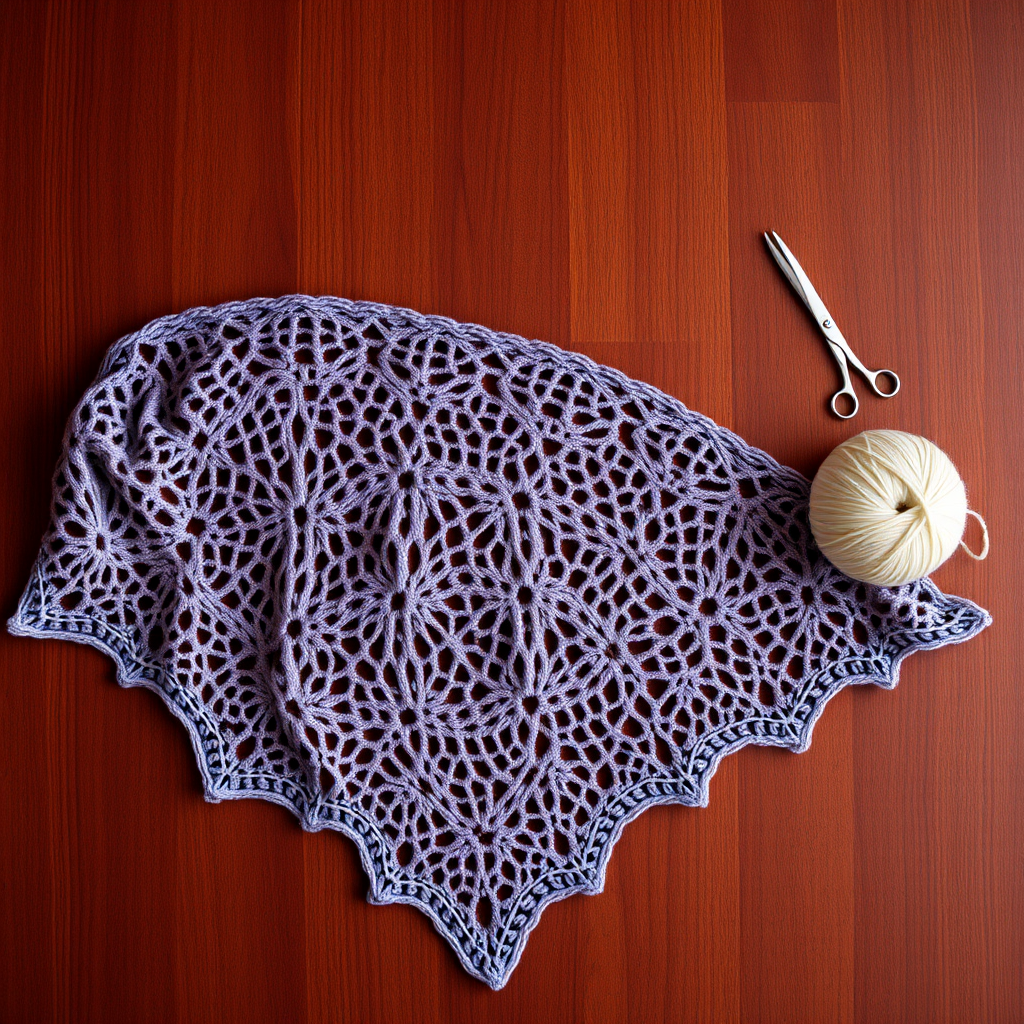 Crochet Delicate Lace Pocket Shawl Free Pattern