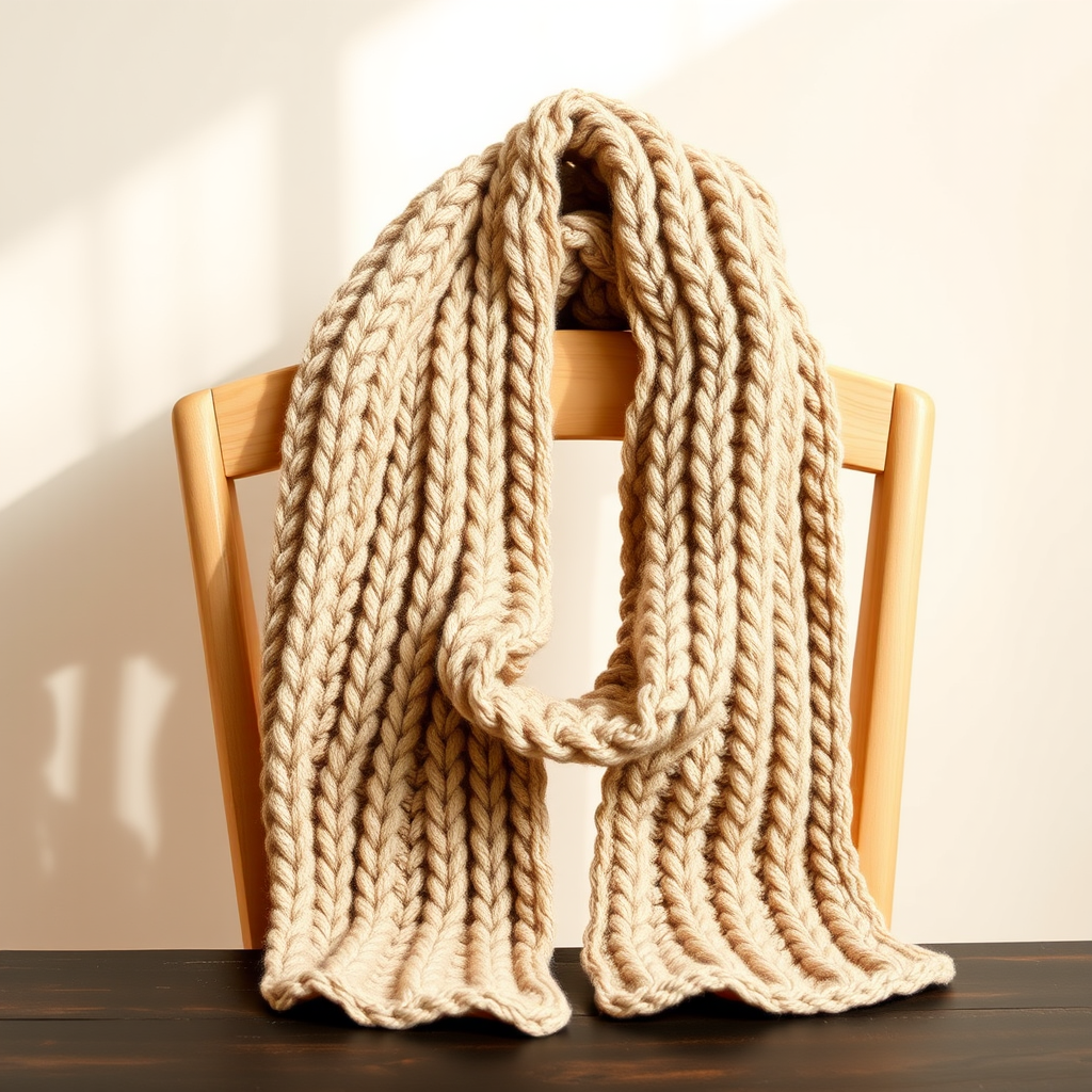 Driftwood Dune Chunky Crochet Scarf Free Pattern
