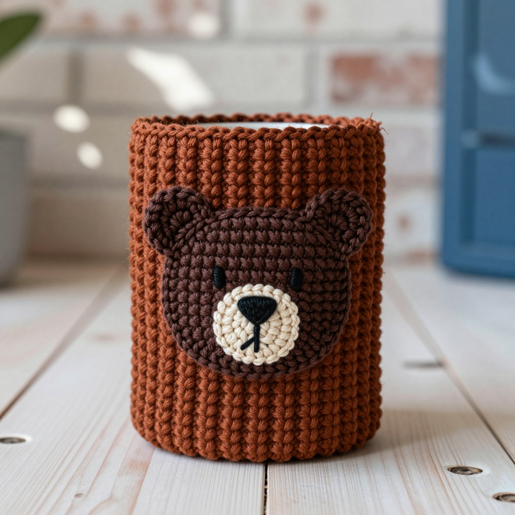 Lodge Bear Mug Hugger Free Crochet Pattern