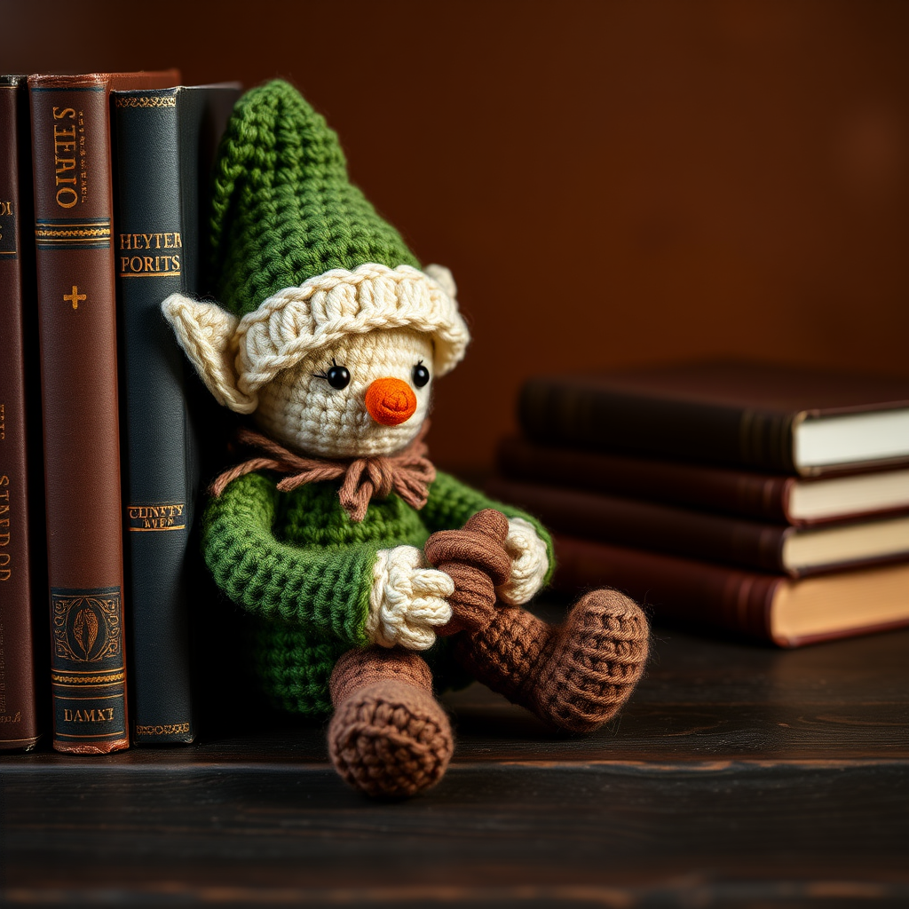 The Whispering Willow Book Nook Elf: A Free Knitting Pattern for a Cozy, Textured Shelf Companion