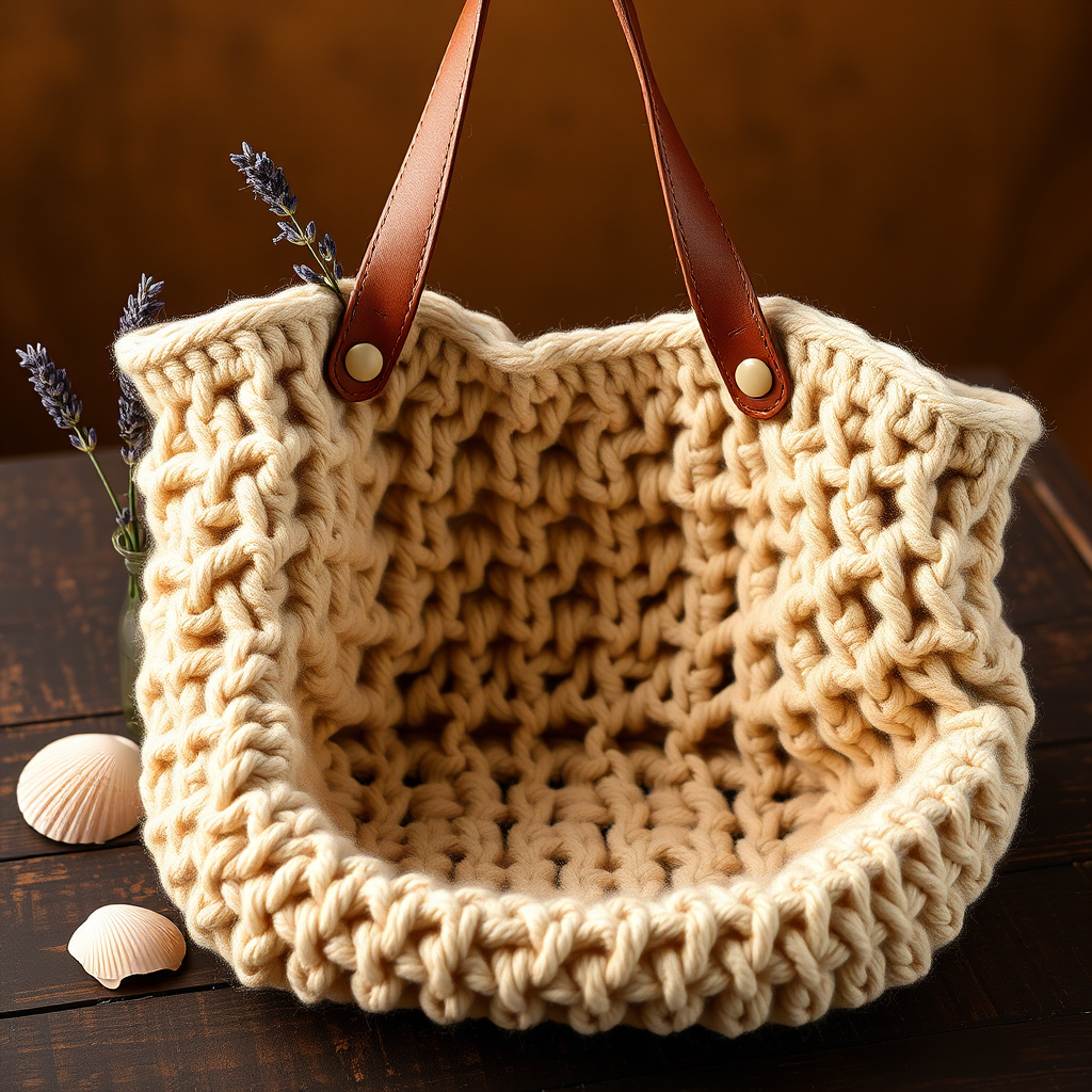 The Woven Sand Tote: A Free Crochet Pattern for a Textured, Bohemian Beach Bag with Leather Straps