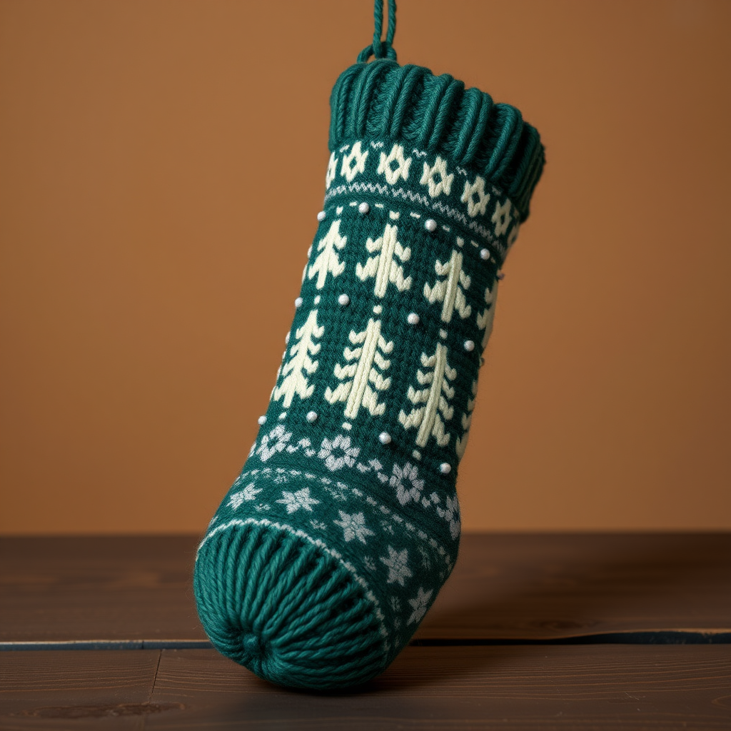 The Frosted Fir Forest Stocking: A Free Knitting Pattern for a Textured, Fair Isle Christmas Stocking
