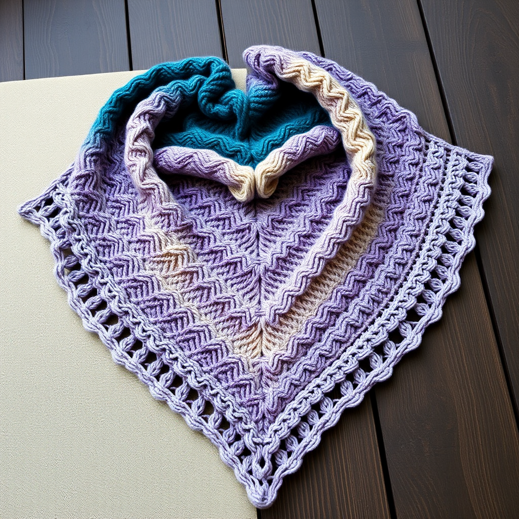 The Aurora Veil Mosaic Knit Shawl Free Pattern – A Gradient Ombre Wrap