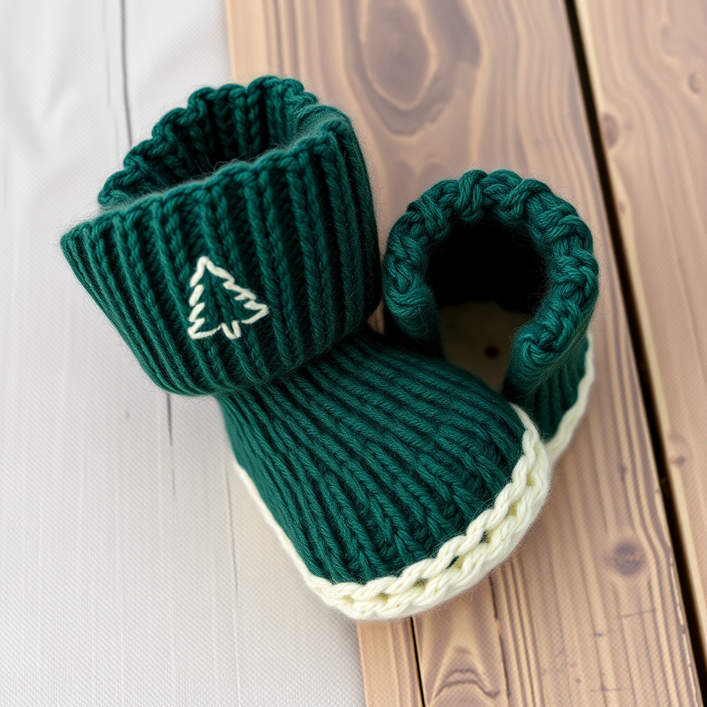 Whispering Pine Forest Baby Booties Free Pattern – Knit Cozy Woodland Socks