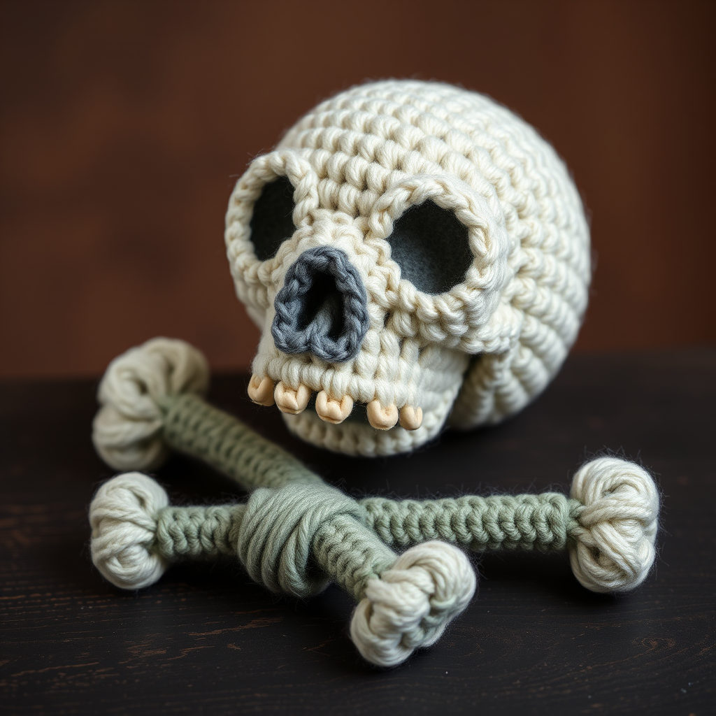 The Bonekeeper's Lament: A Free Crochet Pattern for a Hauntingly Beautiful Skull and Crossbones Amigurumi