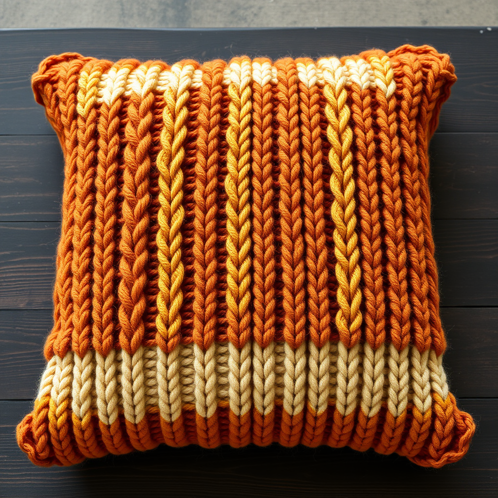 Harvest Moon Textured Cushion Free Knitting Pattern