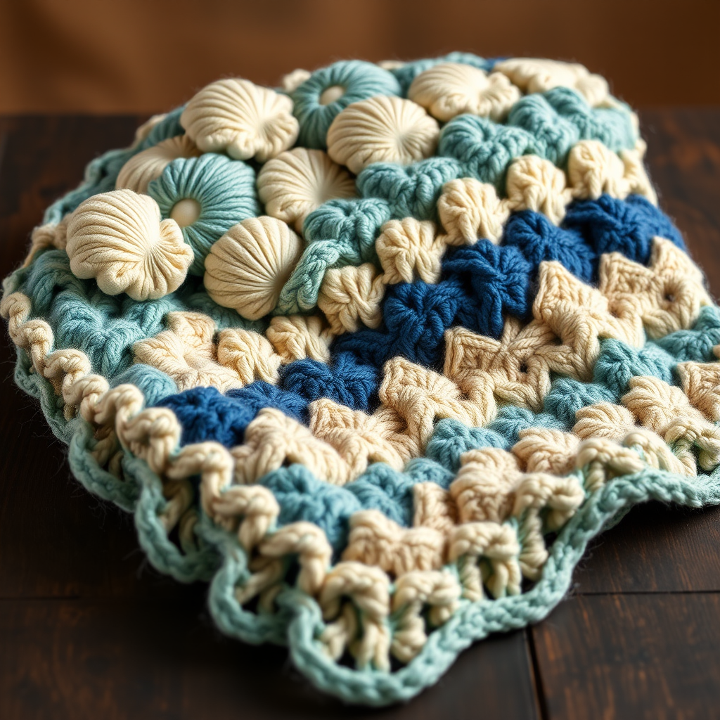 Oceanic Shells and Chevrons Blanket Free Pattern