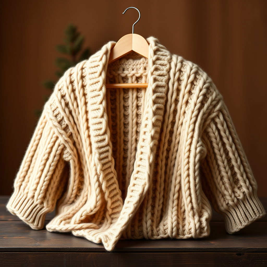 The Whispering Pines Cardigan: A Free Knitting Pattern for a Textured, Asymmetric Cocoon Coat