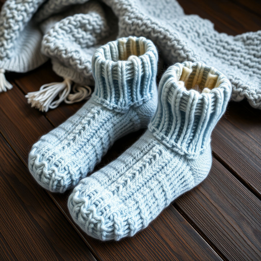 Glacier Drift Cozy Slipper Socks Free Pattern