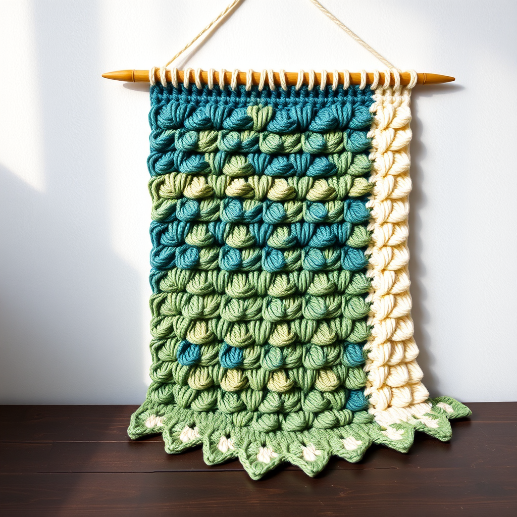 Serpentine Scales: Crochet Textured Wall Hanging Free Pattern