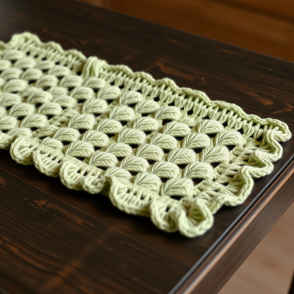 Cascading Vine Mesh Placemat Free Pattern – Knit a Botanical Table Accent