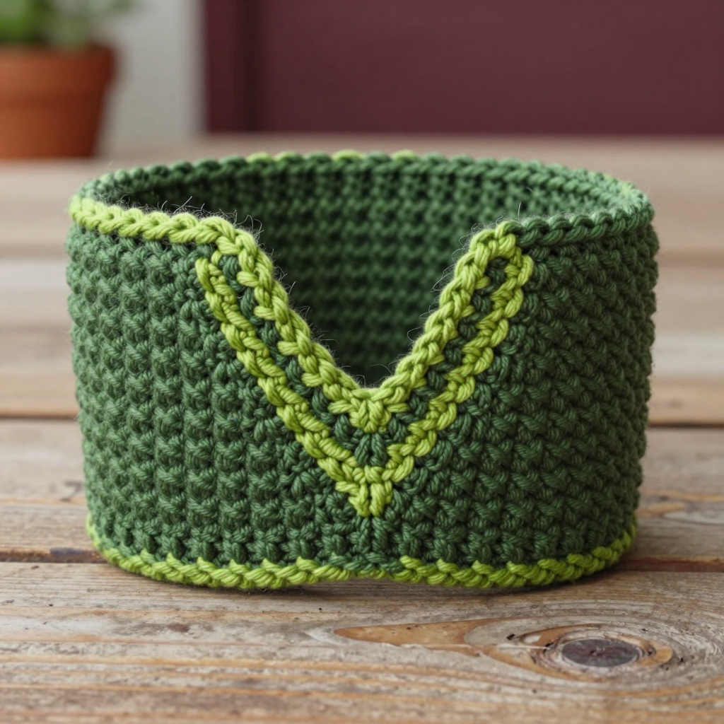 Free Pattern: Valley Fold Crochet Ear Warmer in Moss & Lichen Bulky Wool