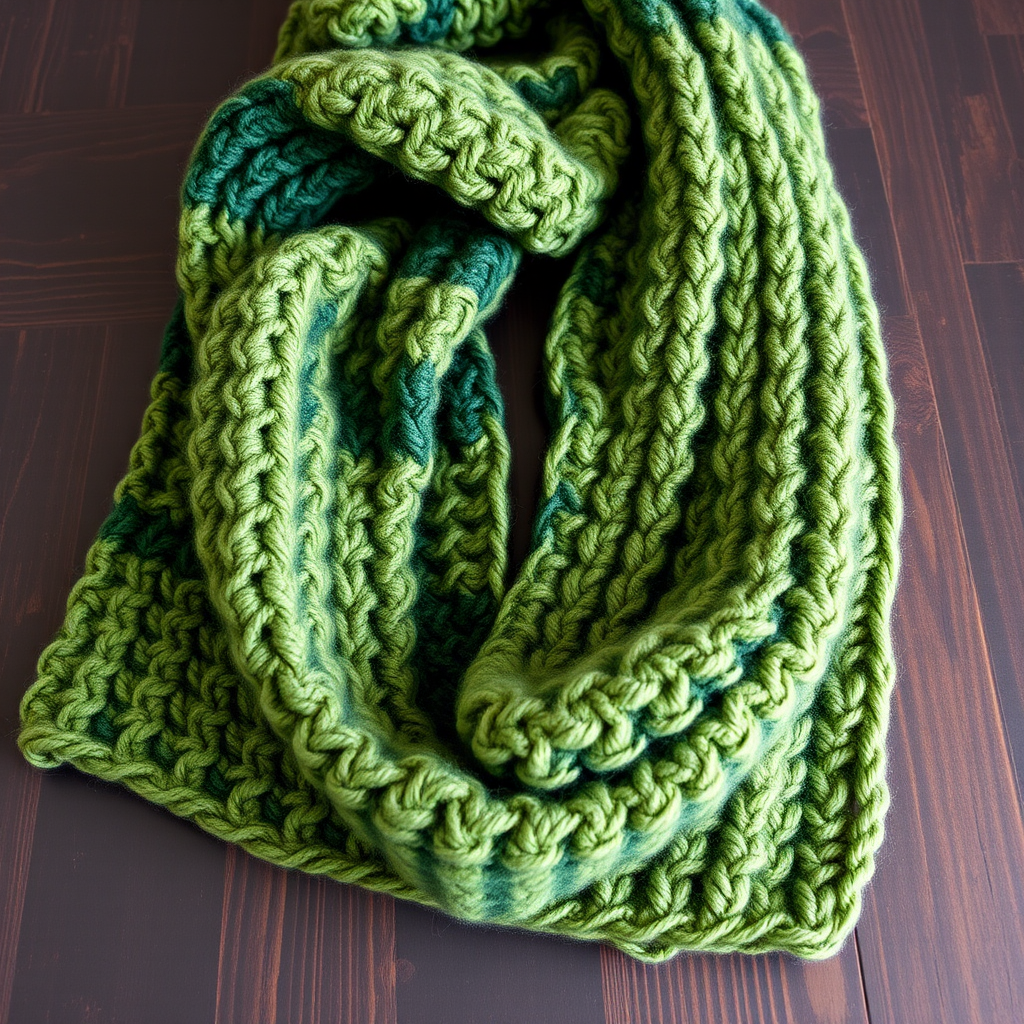 Whispering Pines Forest Moss Stitch Scarf Free Pattern