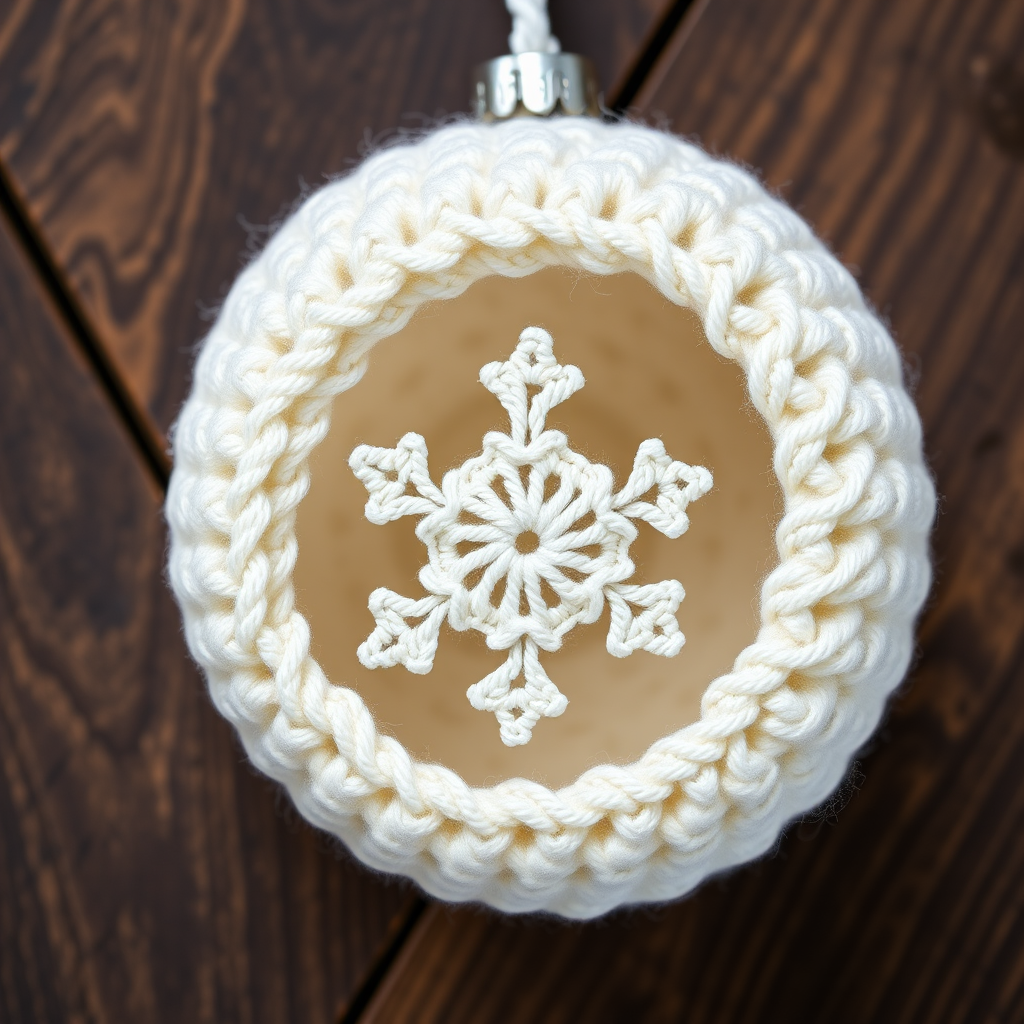 Starlight Snowflake Crochet Ornament Cover Free Pattern