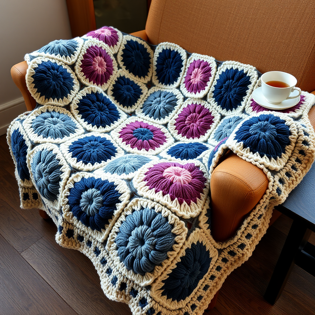 Aurora Bloom Granny Square Afghan Free Pattern – Celestial Garden Throw