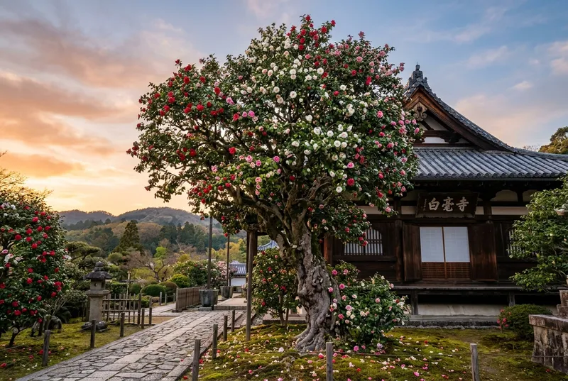 白毫寺の五色椿