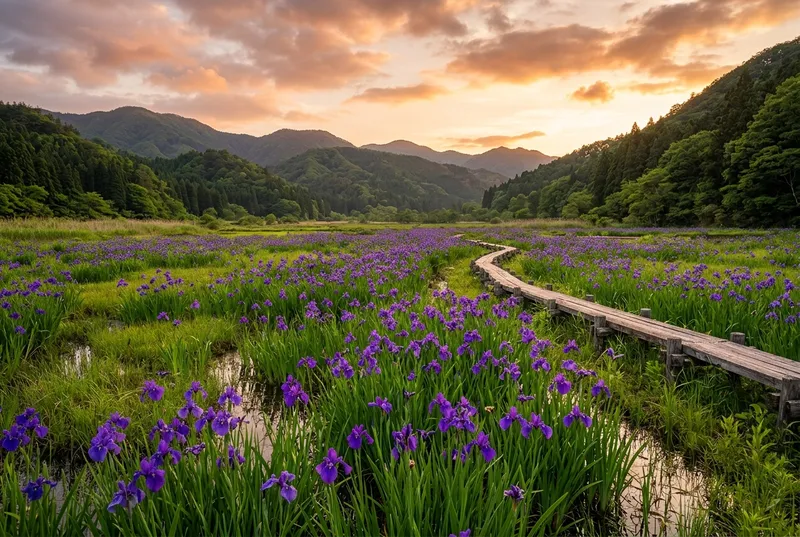 唐川のカキツバタ群落