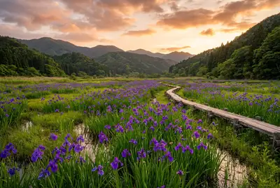 唐川のカキツバタ群落