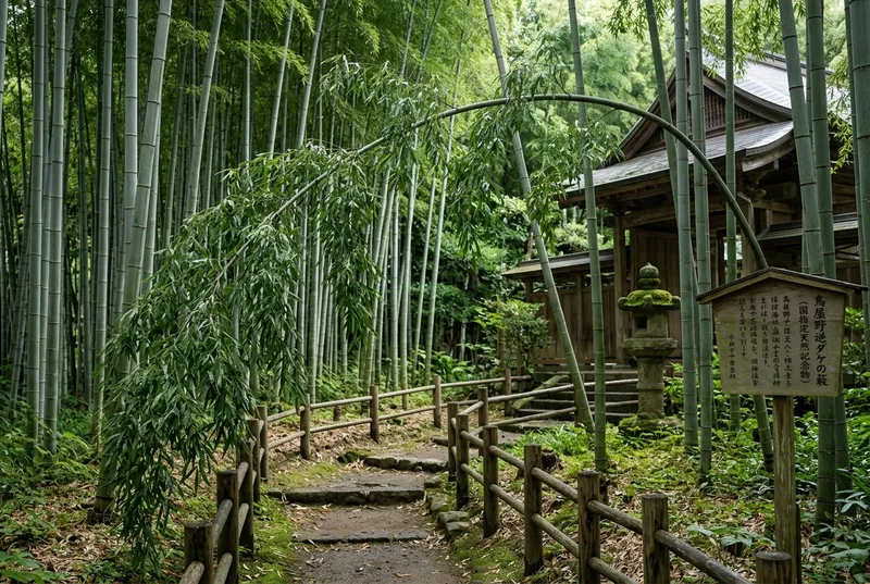 鳥屋野の逆さ竹