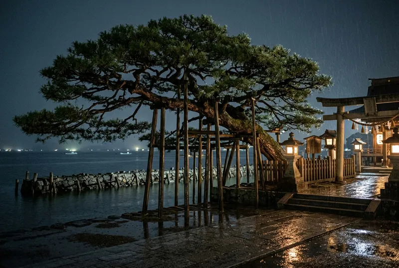 唐崎夜雨