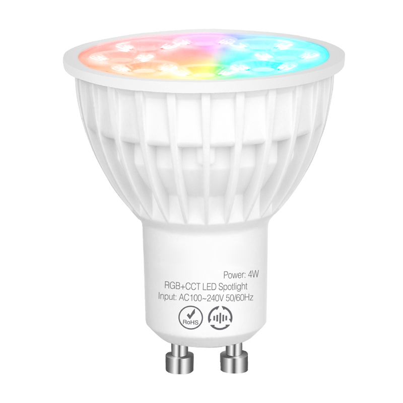 נורה חכמה GRIT GU10 4W RGB+CCT 2700K-6500K תקשורת RF 2.4GHz עובד עם משדר RF או GATEWAY RF מיוחד