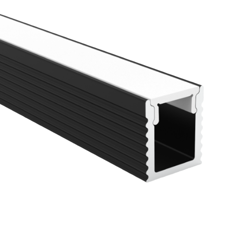 פרופיל אלומיניום בצבע שחור גודל 3000*8*9 (L*W*H) ממ aluminum profile 0809 BLACK עם כיסוי חלבי