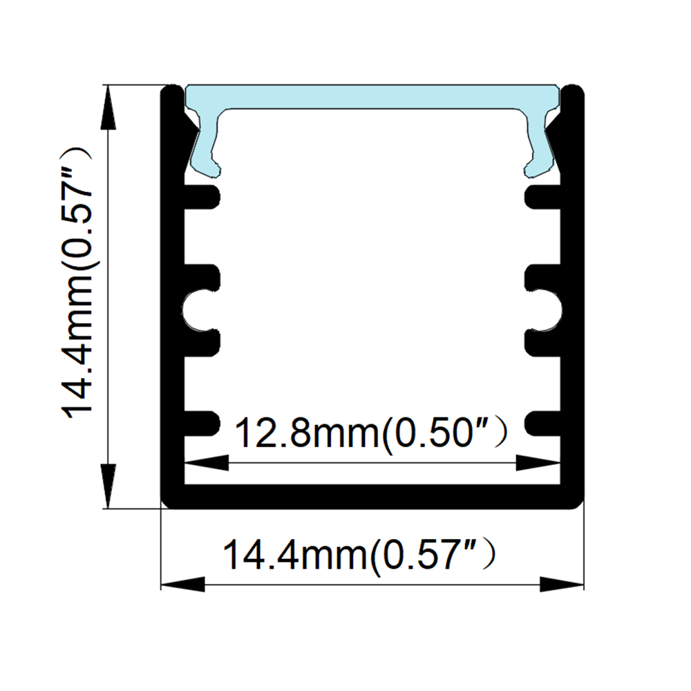 פרופיל אלומיניום aluminum profile 1515 בצבע שחור black
