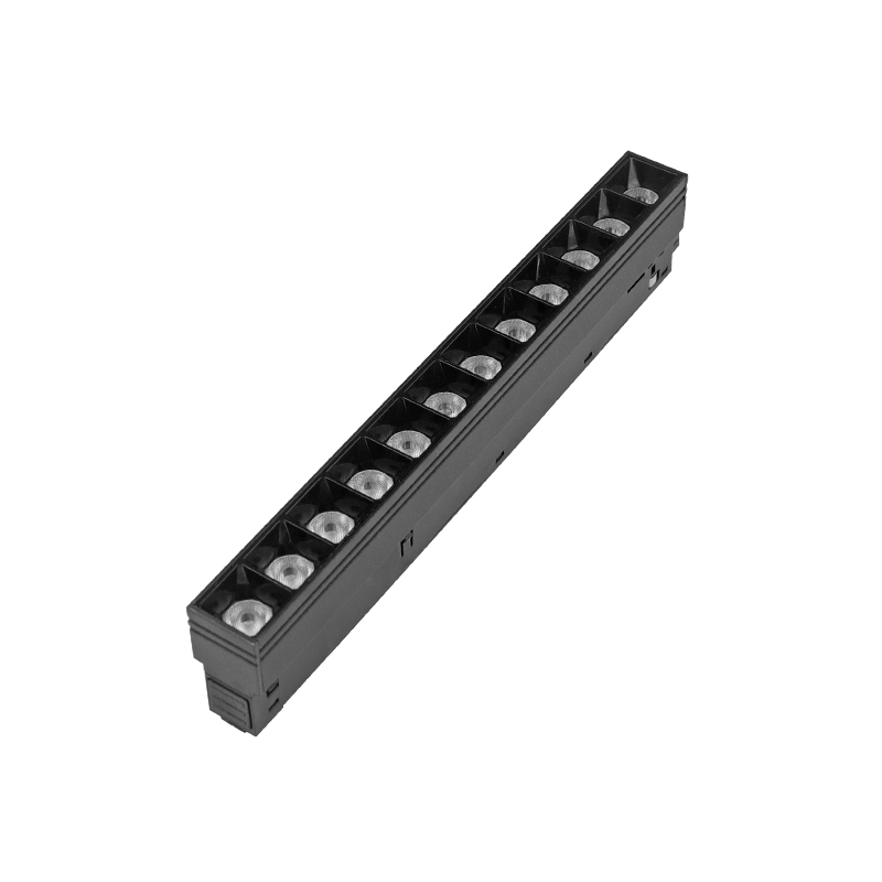 גוף תאורה GRIT MAGNETO EYE 8W בצבע שחור עם עדשות לפס צבירה מגנטי CCT 2700K-6000K 36° 48V