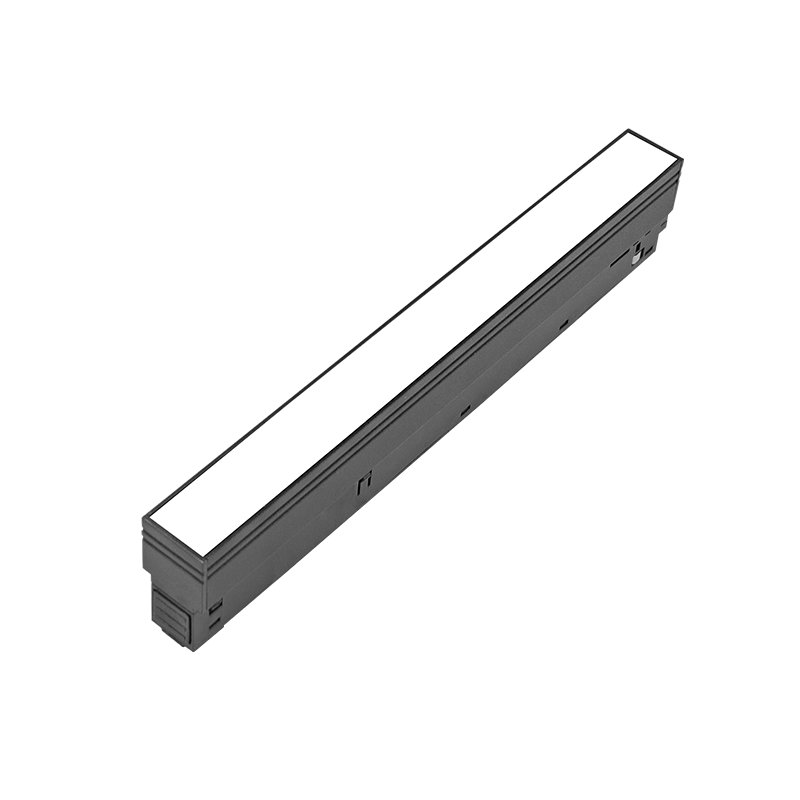 גוף תאורה GRIT MAGNETO MILK BAR 8W בצבע שחור עם פרספקט לפס צבירה מגנטי CCT 2700K-6000K 110° 48V