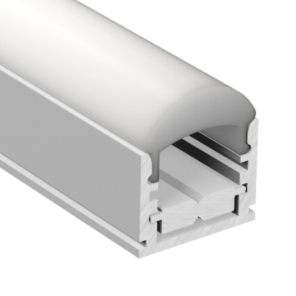 פרופיל אלומיניום Aluminum profile with lens עם עדשה חלבית בגודל 3000*16*19mm