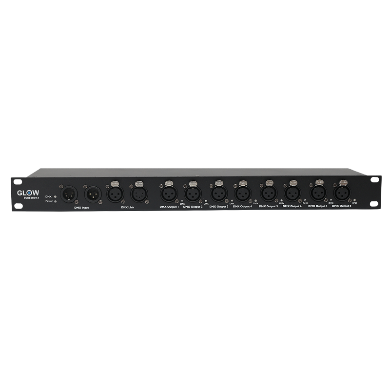 בוסטר ומפצל DMX תוצרת GLOW מדגם SURESHOT 8