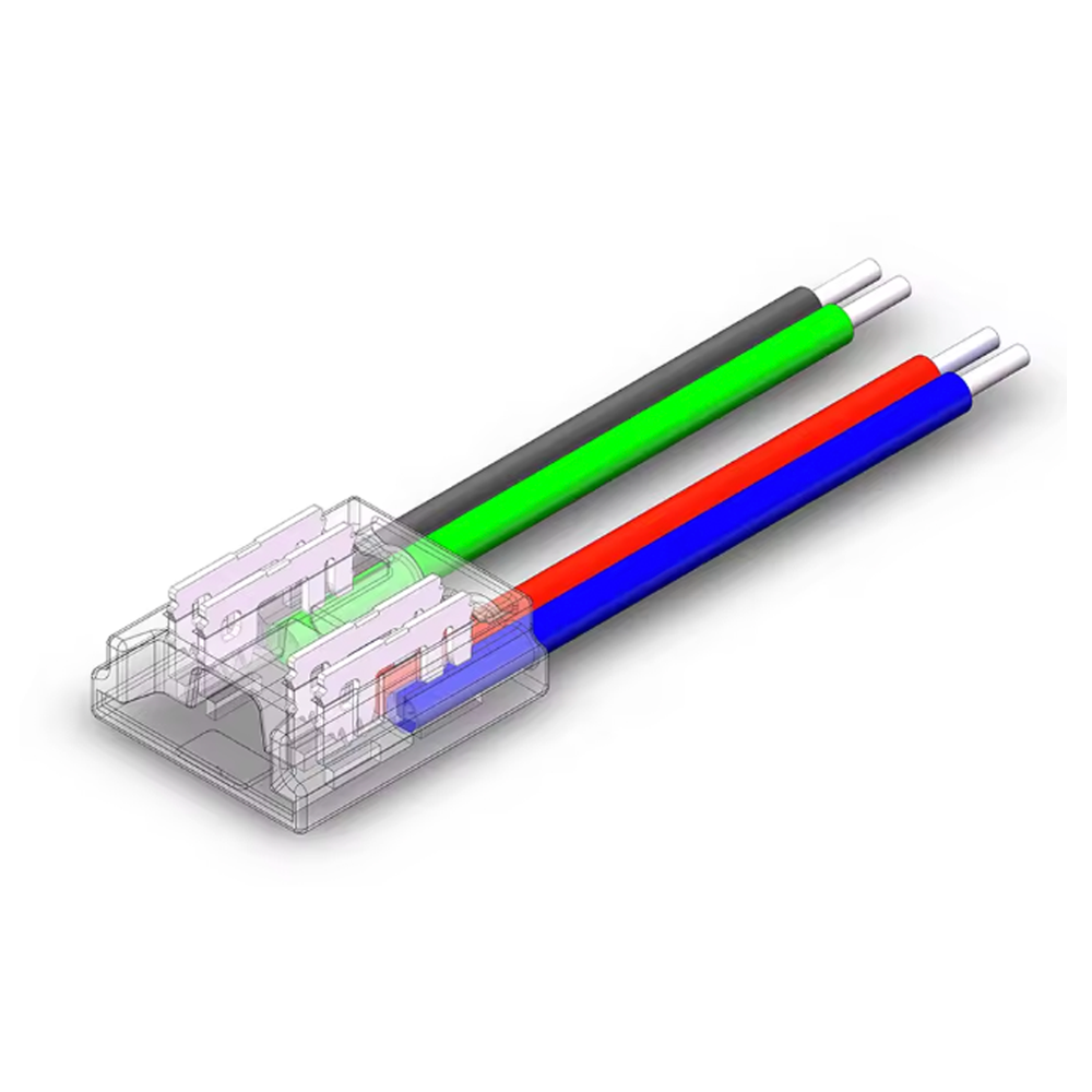 מחבר מהיר סטריפ לחוטים 4 גידים באורך 15 סמ 10MM 4PIN Single End Connector זרם מקסימלי 4A