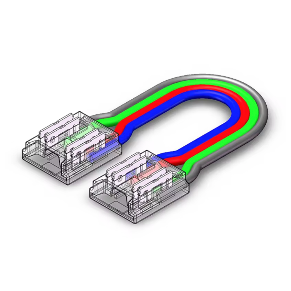 מחבר מהיר סטריפ לסטריפ 4 גידים באורך 15סמ 10MM 4PIN Double End Connector זרם מקסימלי 4A