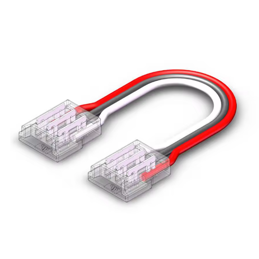 מחבר מהיר סטריפ לסטריפ 3 גידים באורך 15 סמ 10MM 3PIN Double End Connector זרם מקסימלי 4A