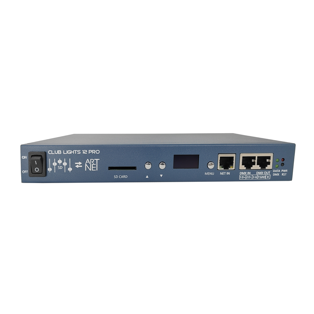בקר לד דיגיטלי ARTNET עם 12 יציאות 6612 12 port SPI DMX512 controller