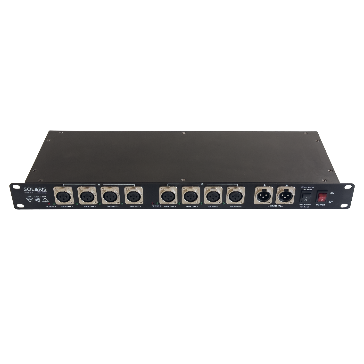 ספליטר SOLARIS TWINSPLIT 24 DMX SPLITTER עם 8 יציאות