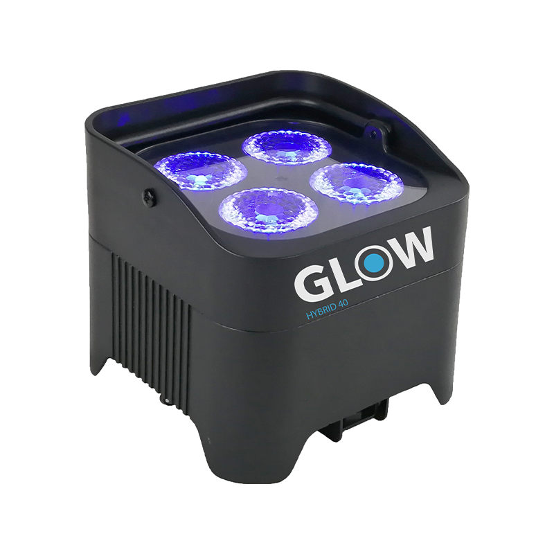 פנס לד אלחוטי נטען עם בטריה  תוצרת glow HYBRID 40מדגם פנס פאר לד נטען 4 X 10 W