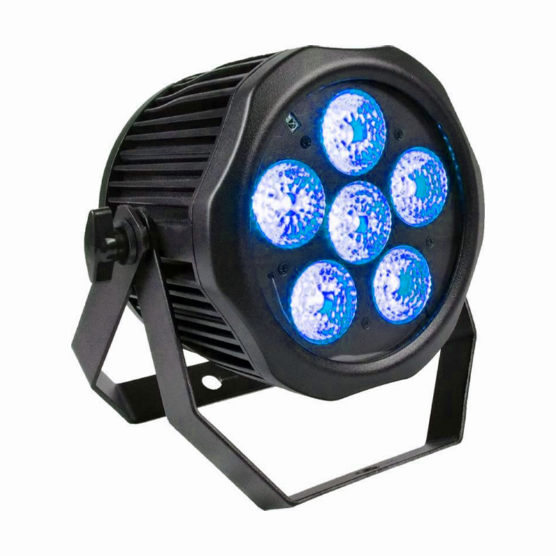 פנס נטען GLOW HYBRID 65 אלחוטי עם בטריה וקייס מטעין בעוצמה של 65W וואט 6X10W בצבע שחור