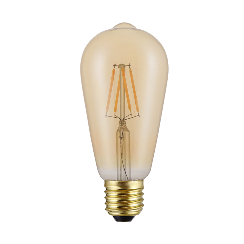 נורת פחם לד אגס תוצרת GLOW מדגם ST64 וואט LED 4W תושבת E27